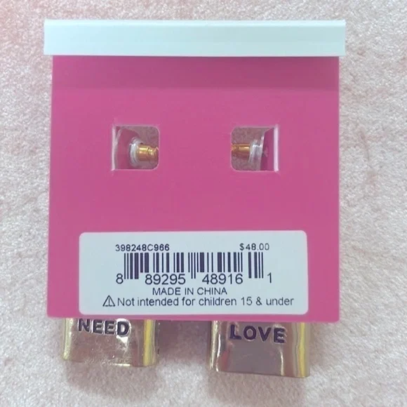 Brand New Betsey Johnson All You Need is Love Locket Crystal Rainbow Earrings - Picture 12 of 14